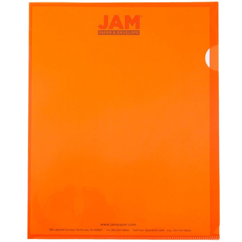 JAM Paper أكياس بلاستيكية من JAM PAPER - حجم رسالة - 9 × 11 1/2 - جيوب مشروع برتقالية - 120 واقي صفحات بالجملة/عبوة - Image 2